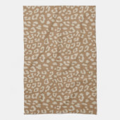 Beige en bruine luipaard print patroon theedoek (Verticaal)