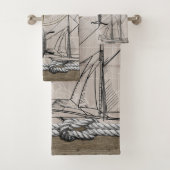  beige en bruine maanbeeld bad handdoek (Insitu)