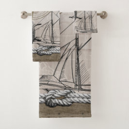  beige en bruine maanbeeld bad handdoek