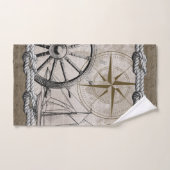 beige en bruine maanbeeld bad handdoek (Handdoek)