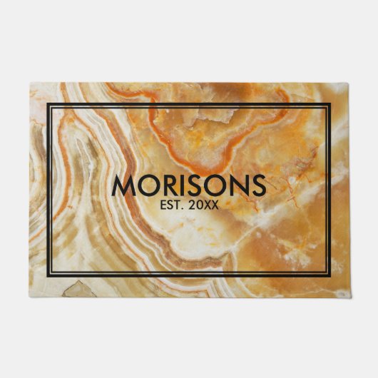 Beige en bruine marmer Stone textuur Deurmat (Voorkant)