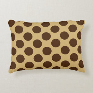 Beige en bruine pokadots accent kussen