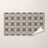 Beige en bruine retro cirkelvormen bad handdoek (Handdoek)