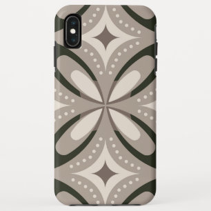Beige en bruine retro cirkelvormen iPhone XS max hoesje