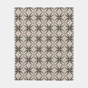 Beige en bruine retro cirkelvormen fleece deken