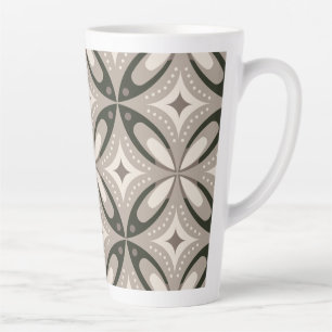Beige en bruine retro cirkelvormen latte mok