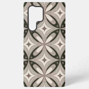 Beige en bruine retro cirkelvormen samsung galaxy hoesje