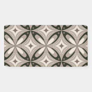 Beige en bruine retro cirkelvormen spandoek