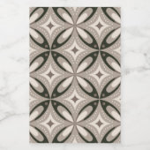 Beige en bruine retro cirkelvormen voedselcontainer etiket (Enkel label)