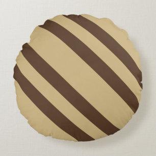 Beige en bruine strepen rond kussen