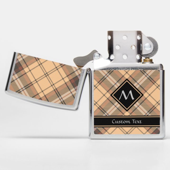 Beige en bruine Tartan (Geopend)