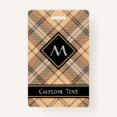 Beige en bruine Tartan Badge (Voorkant)