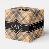Beige en bruine Tartan Bedankdoosjes (Achterkant)