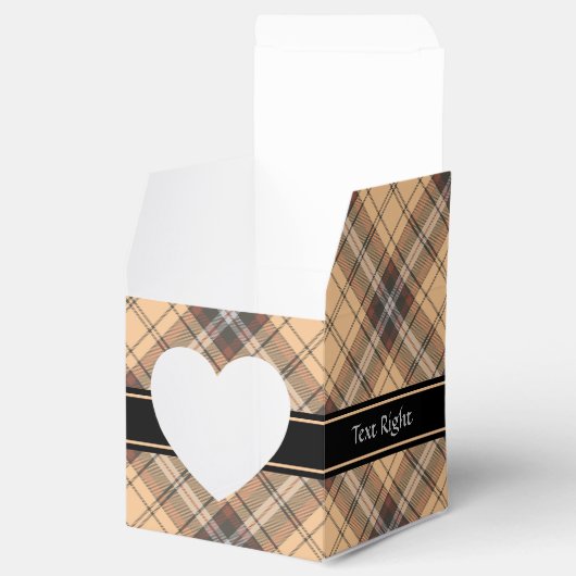 Beige en bruine Tartan Bedankdoosjes (Geopend)