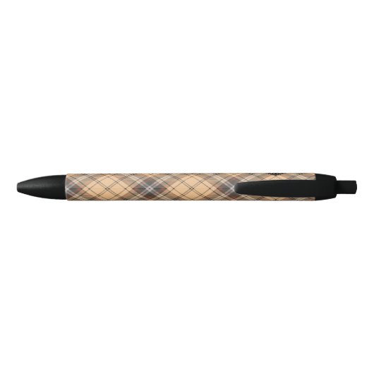 Beige en bruine Tartan Blauwe Inkt Pen (Achterkant)
