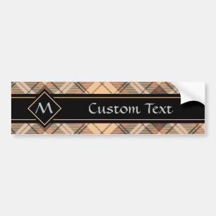 Beige en bruine Tartan Bumpersticker