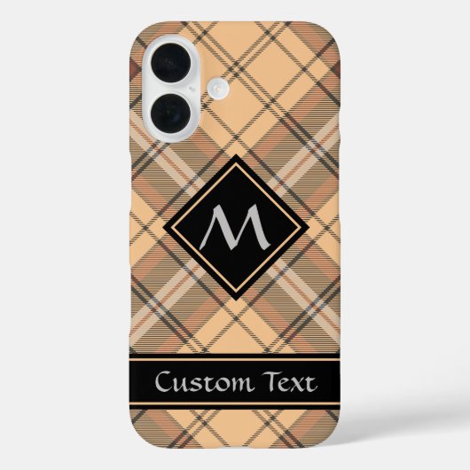 Beige en bruine Tartan Case-Mate iPhone Case (Achterkant)