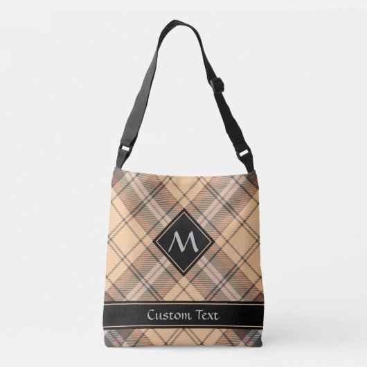 Beige en bruine Tartan Crossbody Tas (Achterkant)