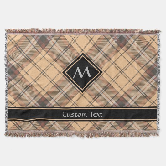 Beige en bruine Tartan Deken (Voorkant)
