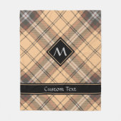 Beige en bruine Tartan Fleece Deken (Voorkant)