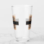 Beige en bruine Tartan Glas (Rechts)