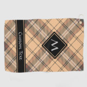 Beige en bruine Tartan Golfhanddoek (Horizontaal)