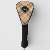 Beige en bruine Tartan Golfheadcover (Voorkant)
