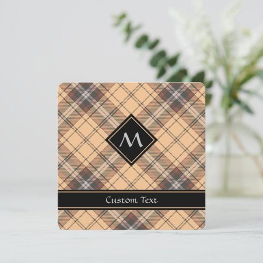 Beige en bruine Tartan Kaart (Staand voorkant)