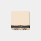 Beige en bruine Tartan Post-it® Notes (Voorkant)
