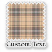 Beige en bruine Tartan Sticker (Voorkant)