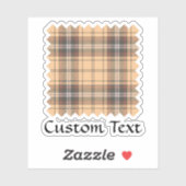 Beige en bruine Tartan Sticker (Vel)
