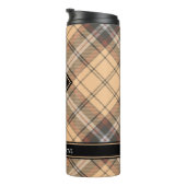 Beige en bruine Tartan Thermosbeker (Geroteerd rechts)