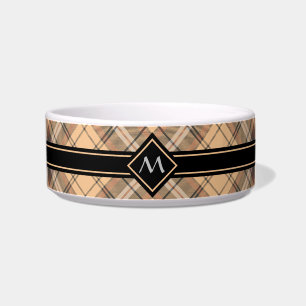 Beige en bruine Tartan Voerbakje