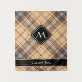 Beige en bruine Tartan Wandkleed (Voorkant)