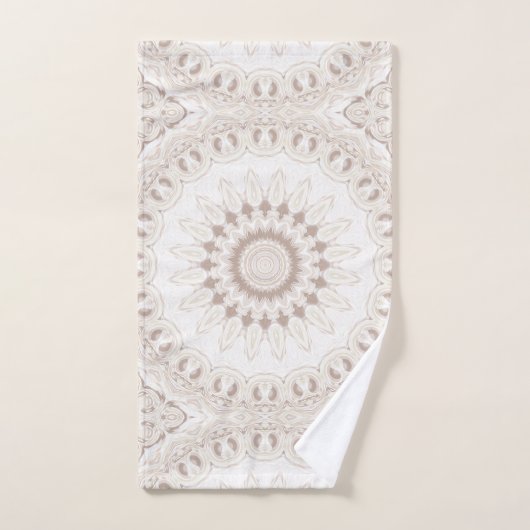 Beige en crème Mandala patroon Bad Handdoek (Handdoek)