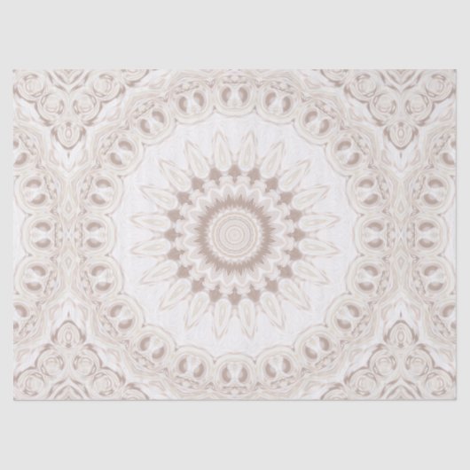 Beige en crème Mandala patroon Tissuepapier (Voorkant)