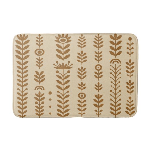 Beige en Earth Brown Bath Mat (Voorkant)