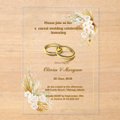 Beige en gouden eenvoudige acryl trouwkaarten acryl uitnodigingen (Voorkant)
