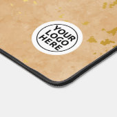 Beige en gouden marmeren bureau mat Muismat (Hoek)