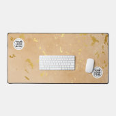 Beige en gouden marmeren bureau mat Muismat (Keyboard & Muis)