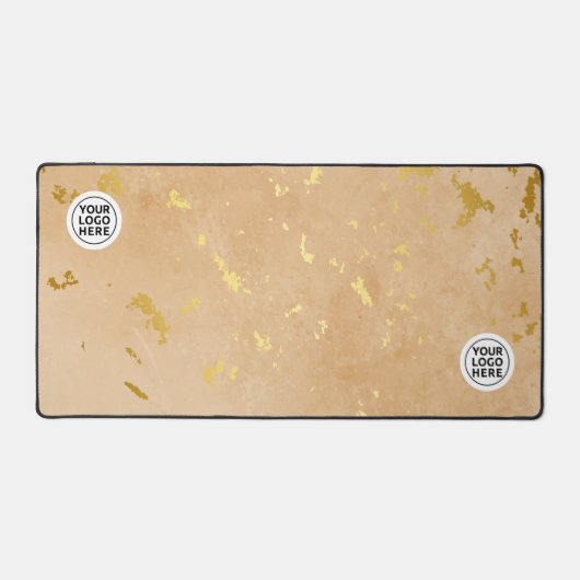 Beige en gouden marmeren bureau mat Muismat (Voorkant)