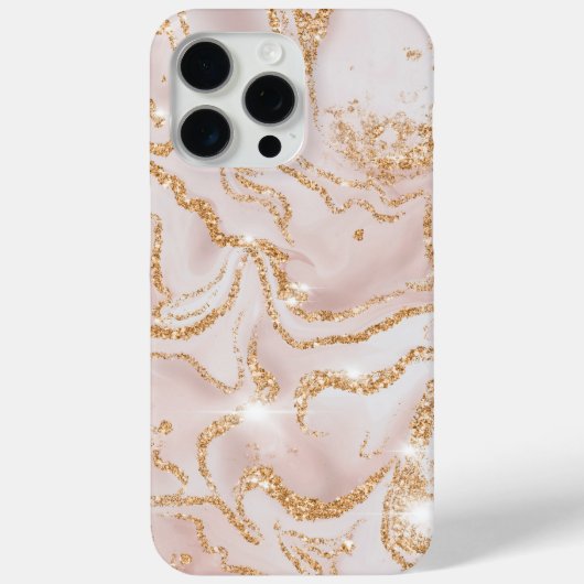 Beige en gouden marmeren patroon Case-Mate iPhone case (Achterkant)