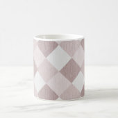 Beige en grijs geometrisch patchworkpatroon schuin koffiemok (Center)