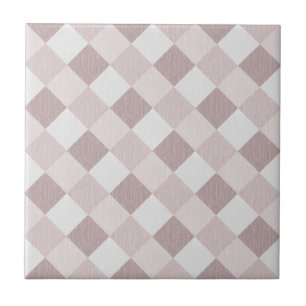 Beige en Grijze Geometrische Patchwork Patroon Obl Tegeltje