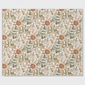  beige en groene botanische cadeaupapier (Vlak)