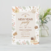 Beige en groene vrolijke kerstvakantie Kaart (Staand voorkant)