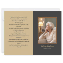 Beige en houtskool 4-pagina begrafenisprogramma