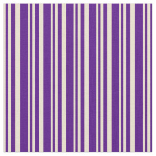Beige en Indigo Lined/Striped Pattern Stof