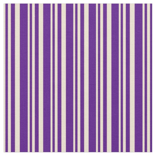 Beige en Indigo Lined/Striped Pattern Stof (Close Up)