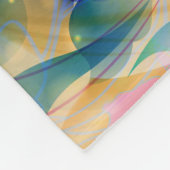 Beige en lichtblauwe Abstracte bloemen Fleece Deken (Hoek)